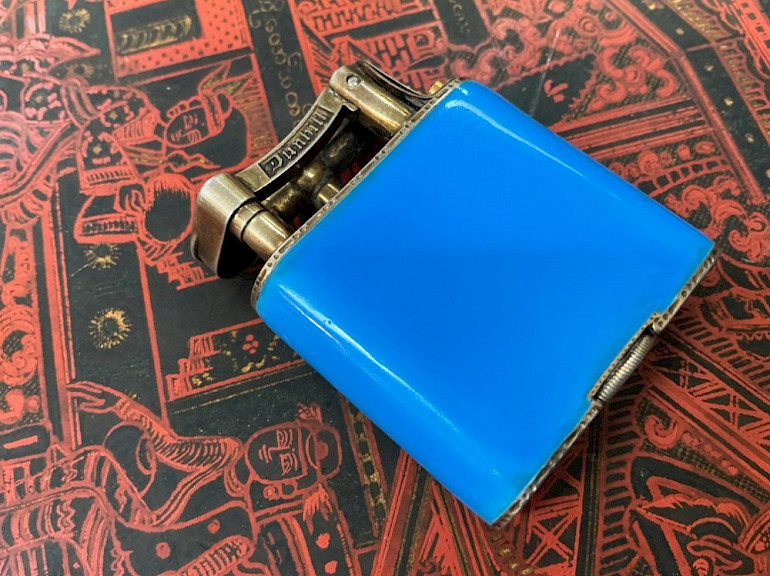 Alfred Dunhill London, 1929 turquoise enamelled pocket lighter
